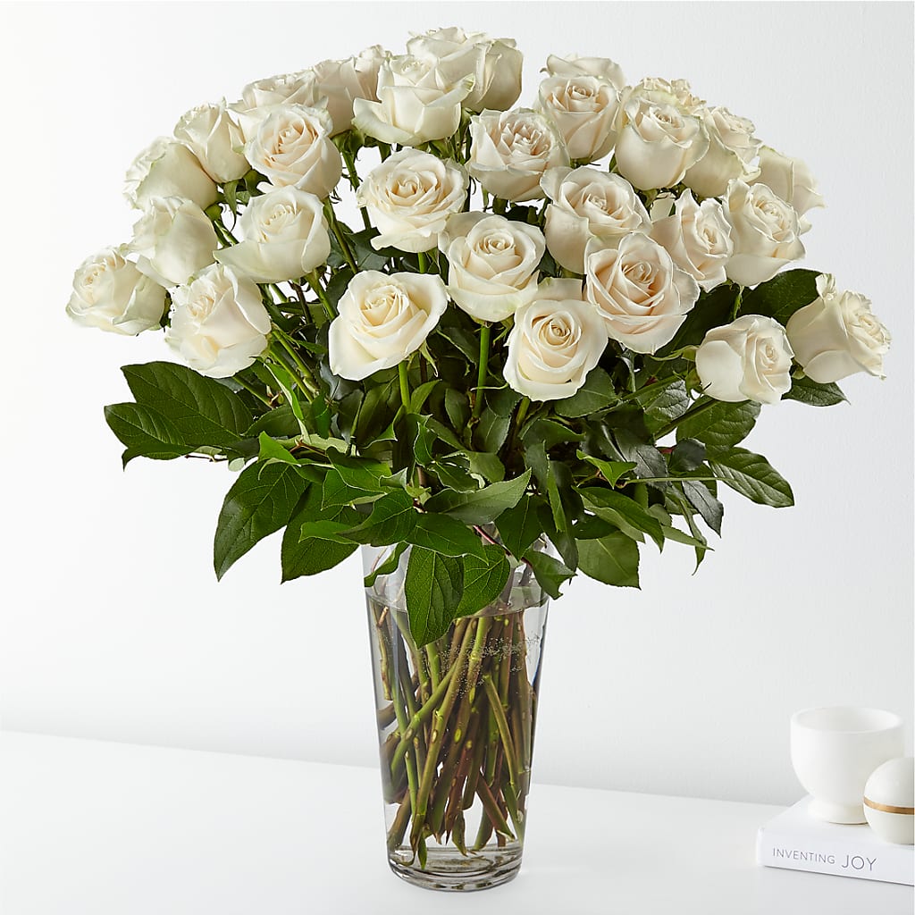 Long Stem White Rose Bouquet – Nicholasville Florist, Nicholasville KY