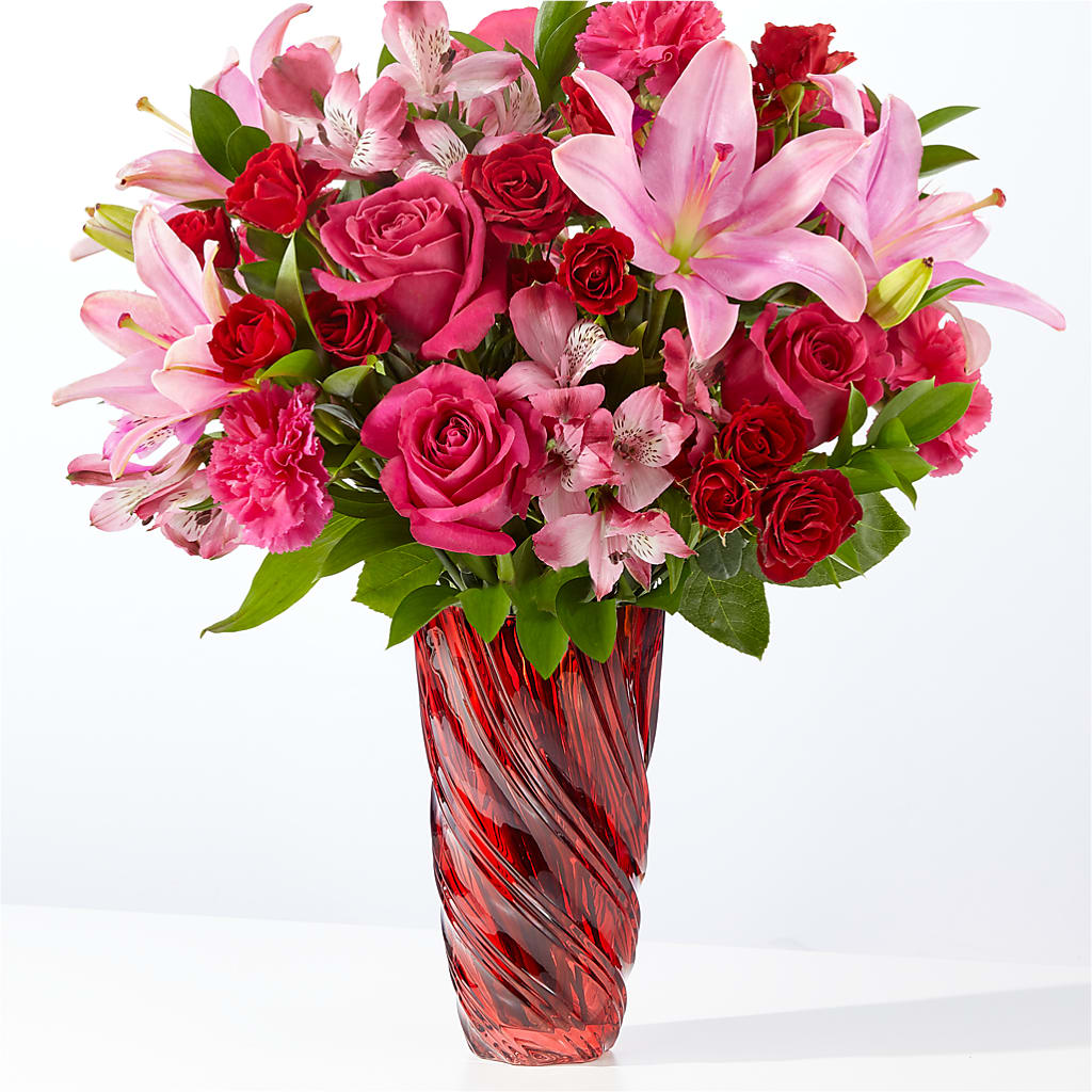 In Love Bouquet with Luxe Swirl Vase – Nicholasville Florist, Nicholasville KY