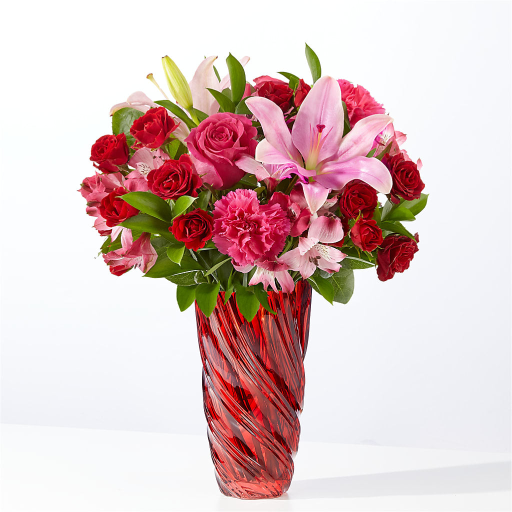In Love Bouquet with Luxe Swirl Vase – Nicholasville Florist, Nicholasville KY