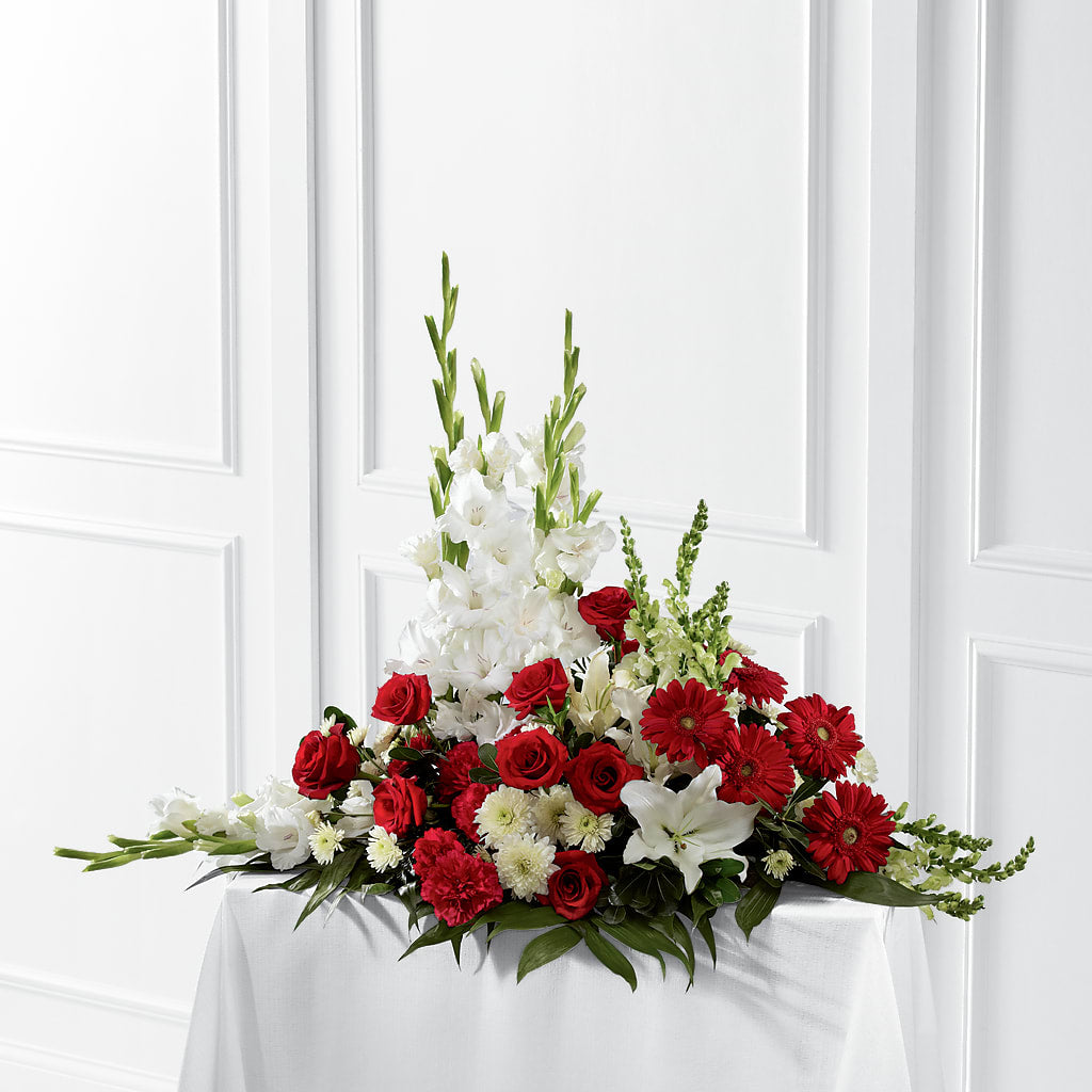 Crimson & White Arrangement – Nicholasville Florist, Nicholasville KY