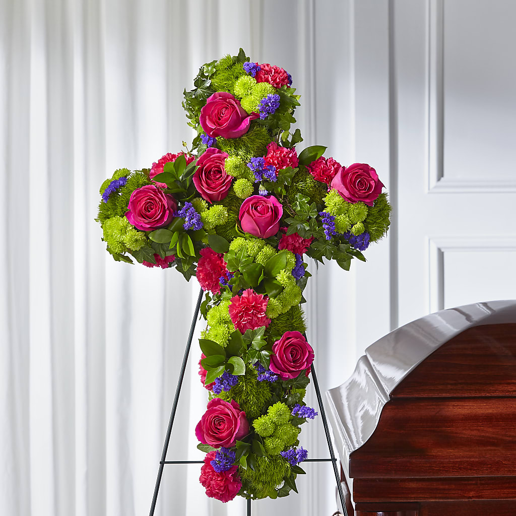 Tribute Rose Floral Cross – Nicholasville Florist, Nicholasville KY