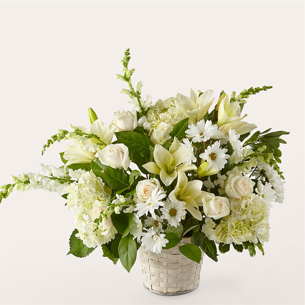 Ivory Elegance Floral Basket – Nicholasville Florist, Nicholasville KY