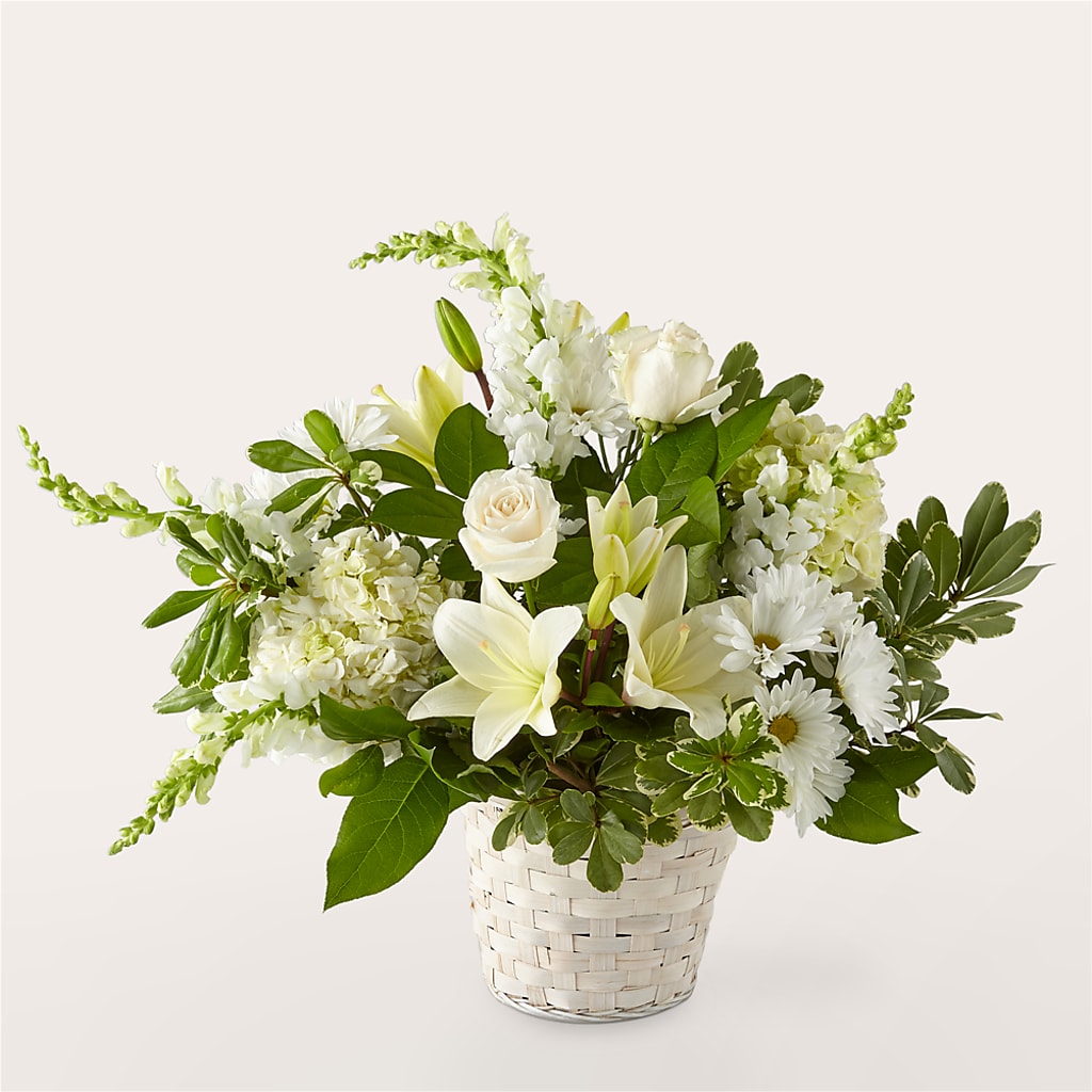 Ivory Elegance Floral Basket – Nicholasville Florist, Nicholasville KY
