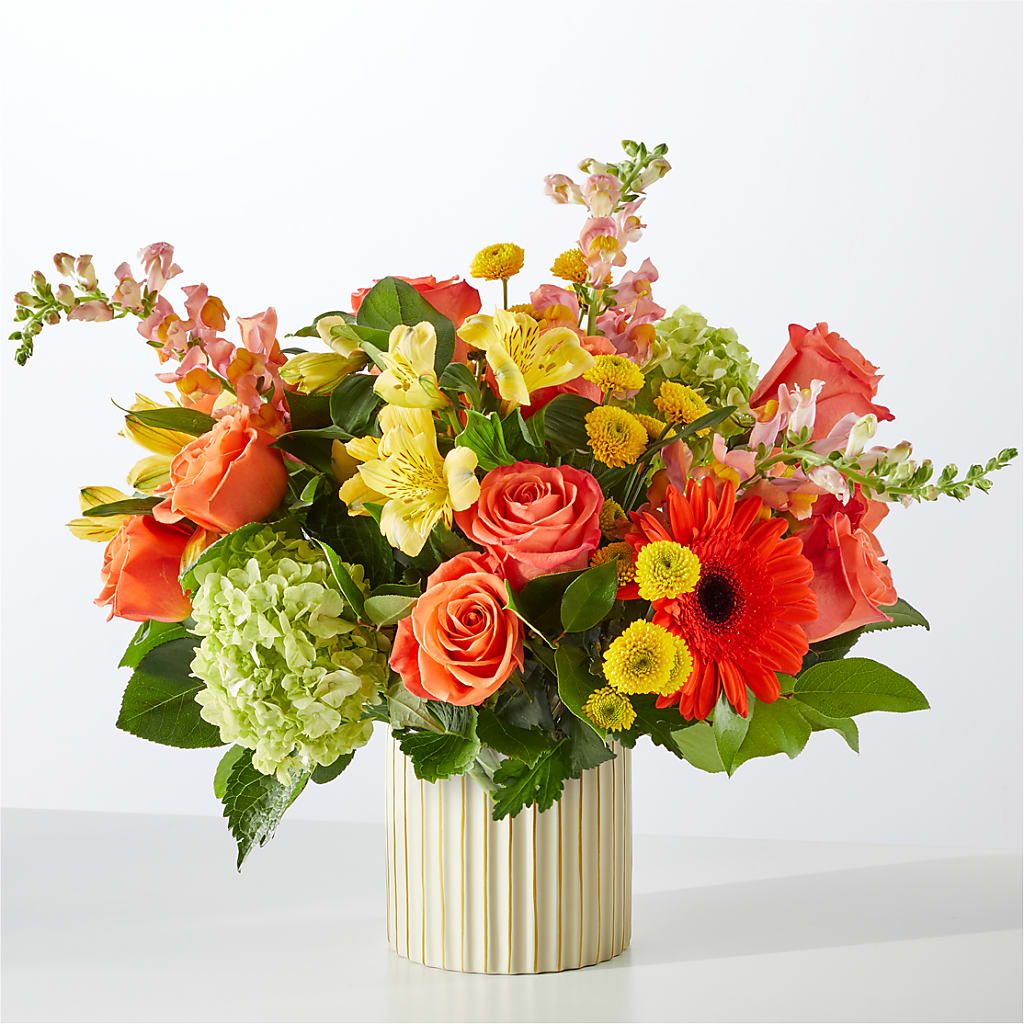 Autumn Sunshine Bouquet with Ivory Vase – Nicholasville Florist, Nicholasville KY