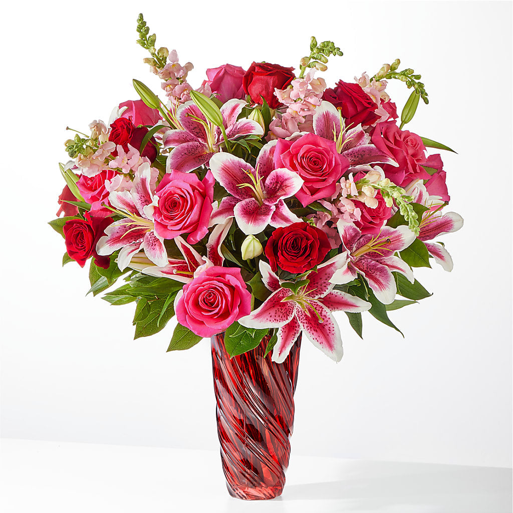 Always You Bouquet with Luxe Swirl Vase – Nicholasville Florist, Nicholasville KY