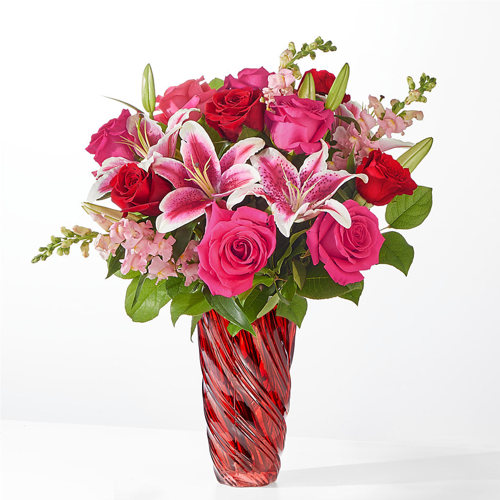 Always You Bouquet with Luxe Swirl Vase – Nicholasville Florist, Nicholasville KY