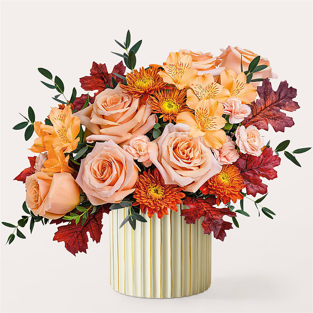 Spiced Latte Bouquet with Ivory Vase – Nicholasville Florist, Nicholasville KY