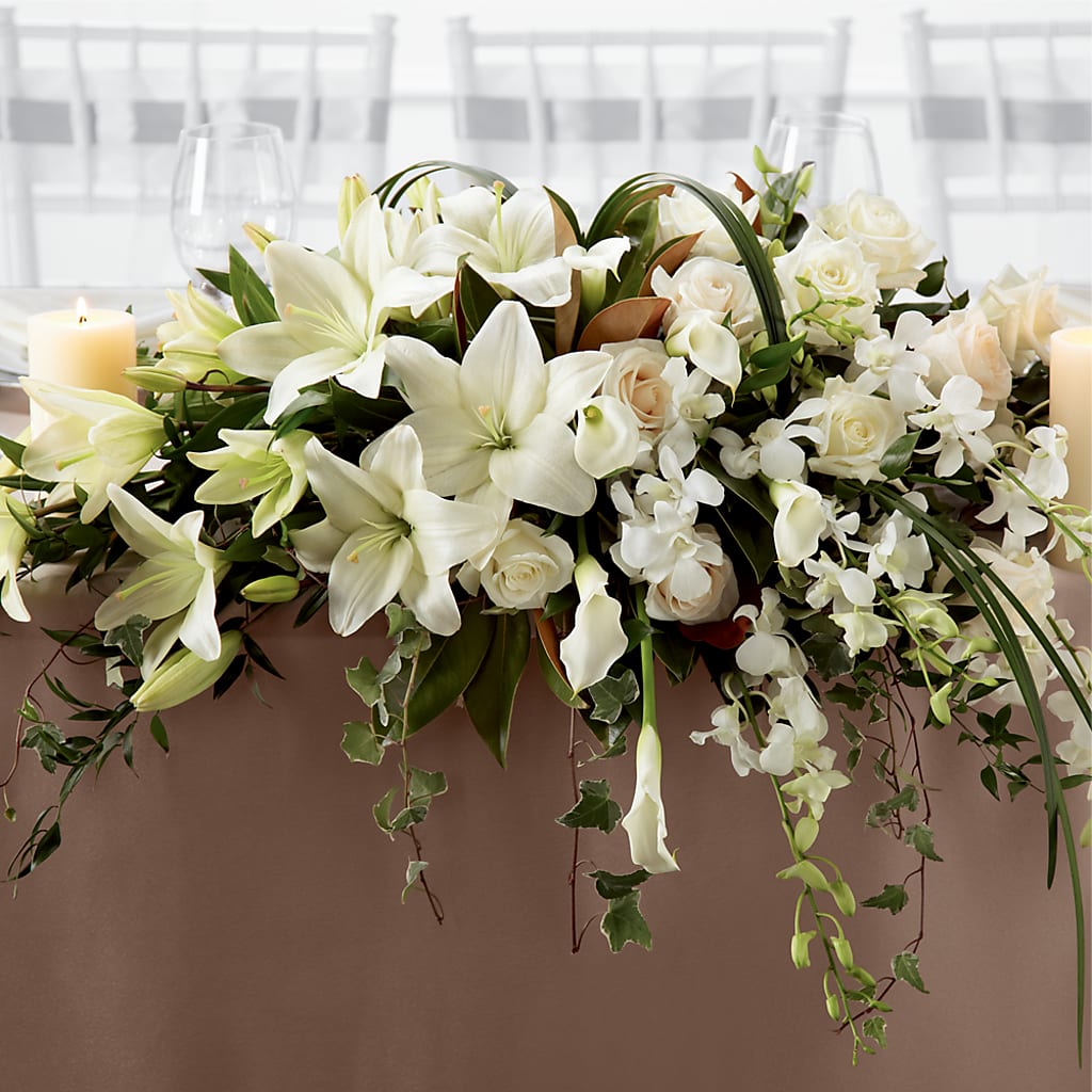 White Linen Arrangement – Nicholasville Florist, Nicholasville KY