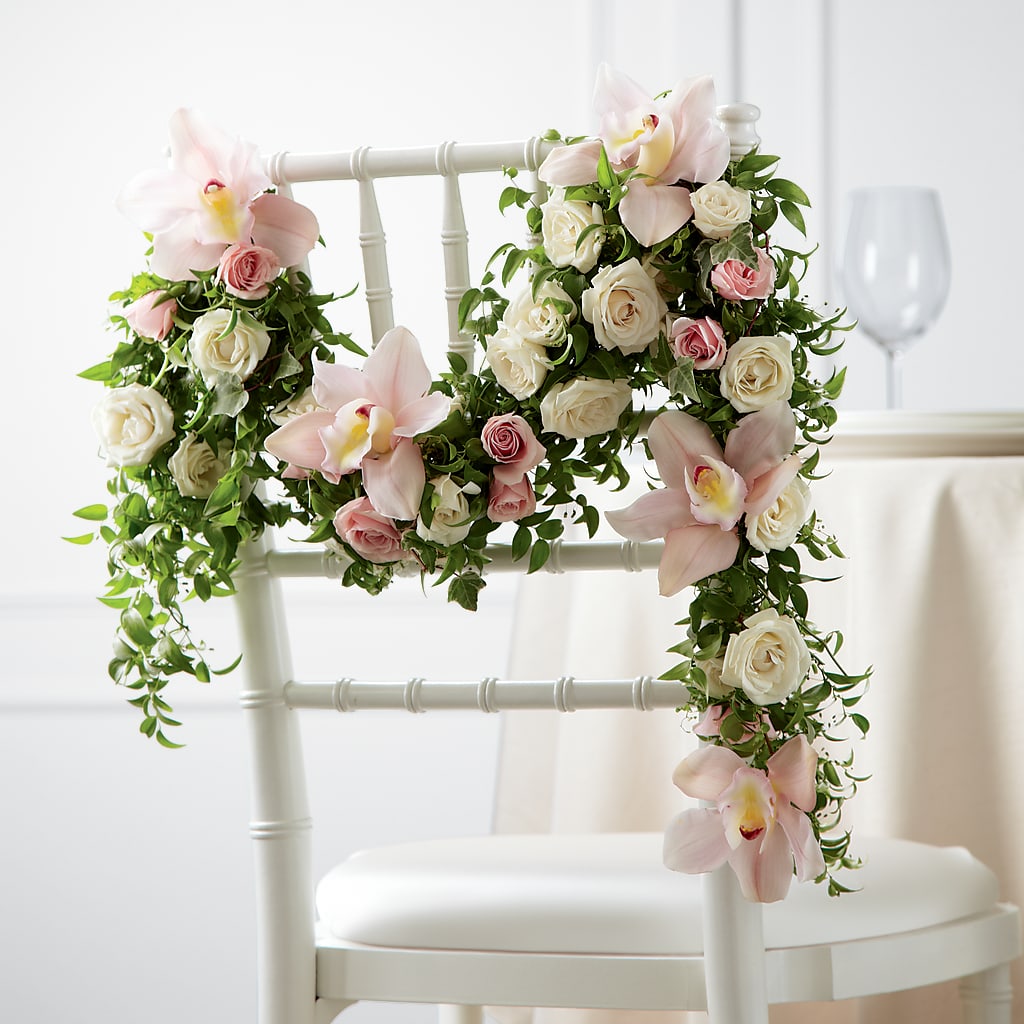 Orchid Rose Chair Décor – Nicholasville Florist, Nicholasville KY
