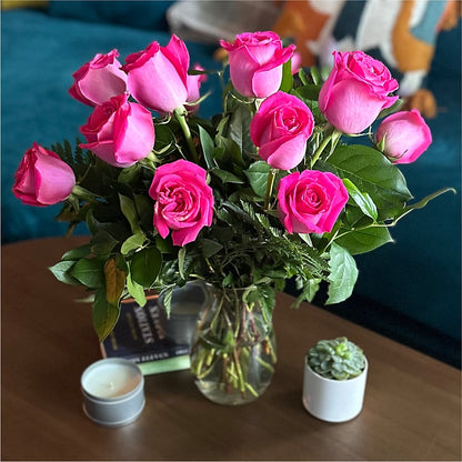Long Stem Pink Rose Bouquet –  Nicholasville Florist, Nicholasville KY
