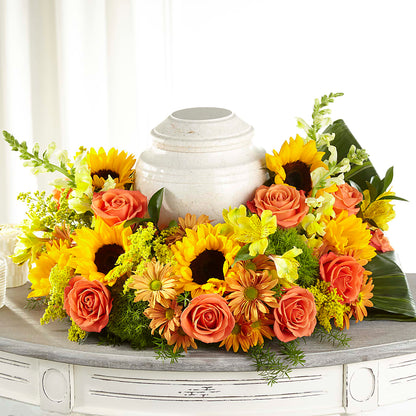 Faithful Sunflower Cremation Adornment –  Nicholasville Florist, Nicholasville KY