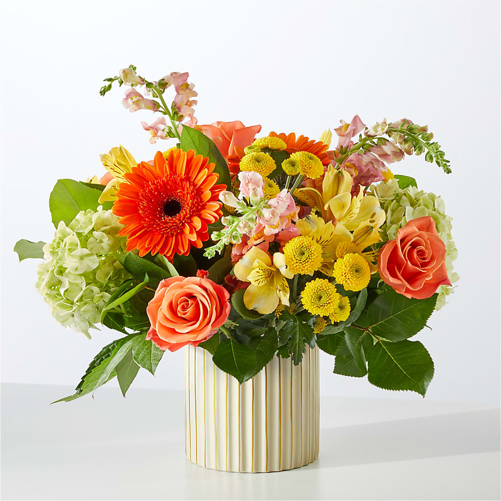 Autumn Sunshine Bouquet with Ivory Vase –  Nicholasville Florist, Nicholasville KY