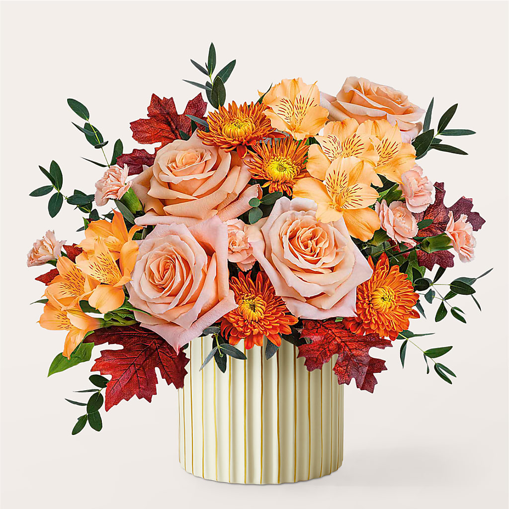 Spiced Latte Bouquet with Ivory Vase –  Nicholasville Florist, Nicholasville KY
