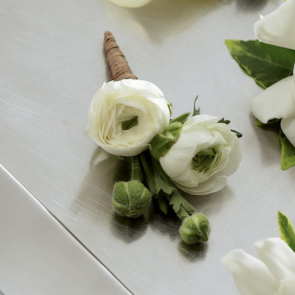 White Ranunculus Boutonniere –  Nicholasville Florist, Nicholasville KY
