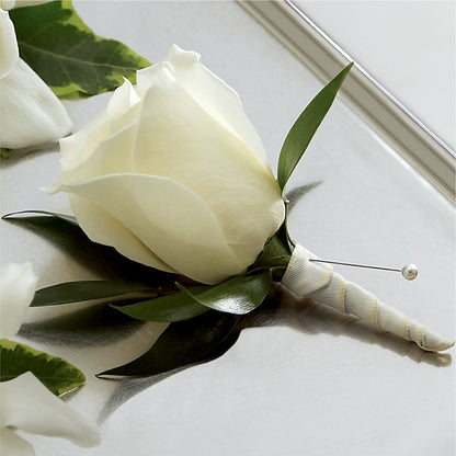White Rose Boutonniere –  Nicholasville Florist, Nicholasville KY